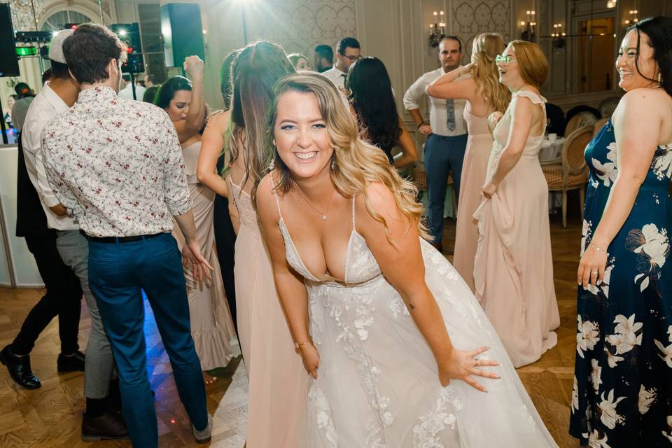 Lovely bride having a blast!