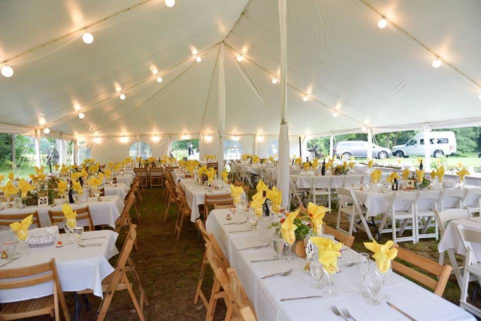 Outdoor tent reception