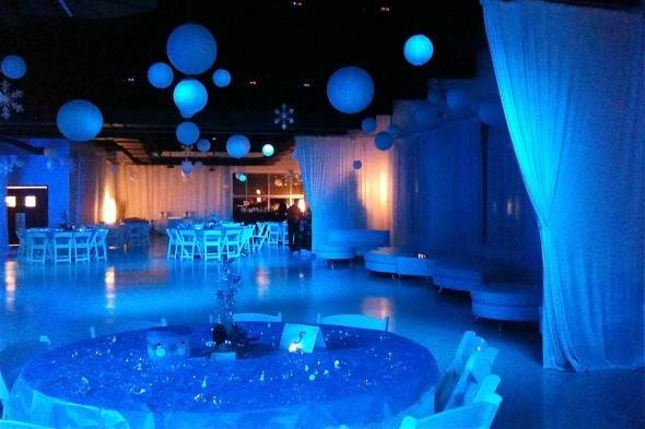 Table setup with centerpiece