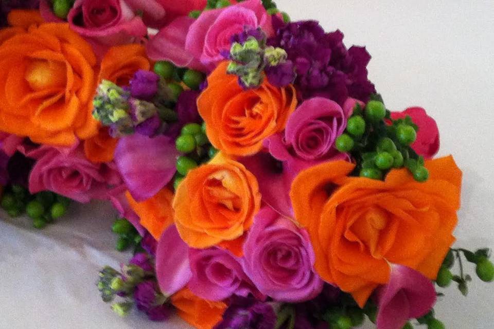 Orange and pink arrangements
