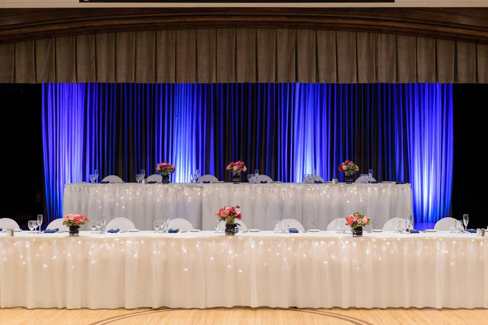 Head table and backdrop lighting