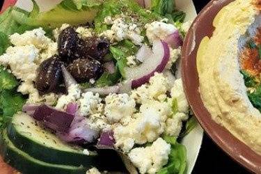 Hummus & greek salad