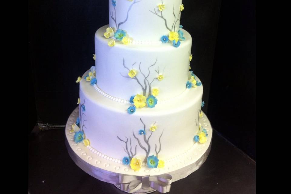 Yellow Teal Floral