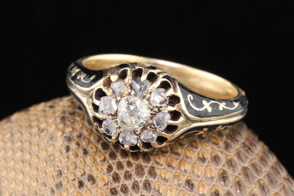 Victorian cluster diamond ring