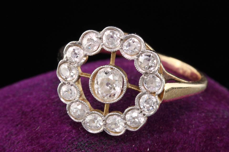 Victorian diamond cluster ring