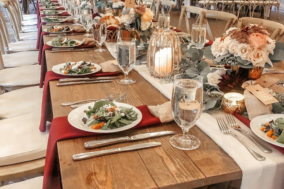 Farm Table Place Settings