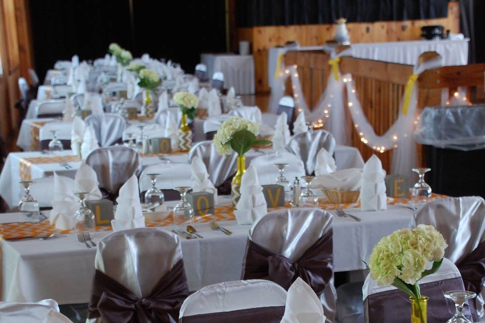 Personal touches to the tables and chairs