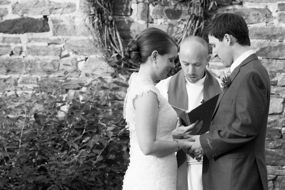 Couple exchanging vows