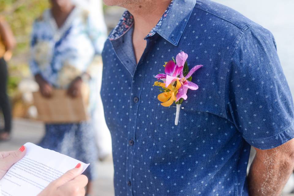 Double Orchid Buttonhole for G