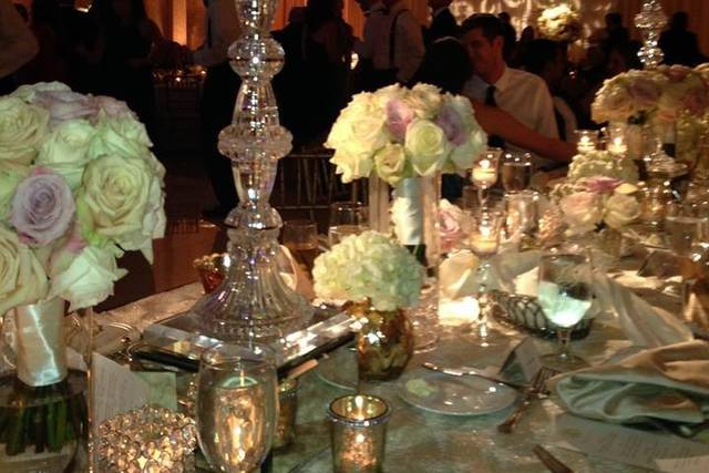 Table setup with candle centerpiece