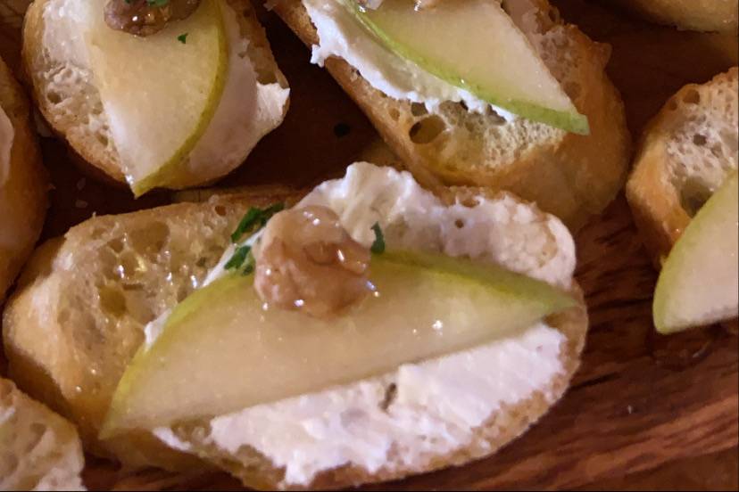 Pear and Goat Cheese Crostini