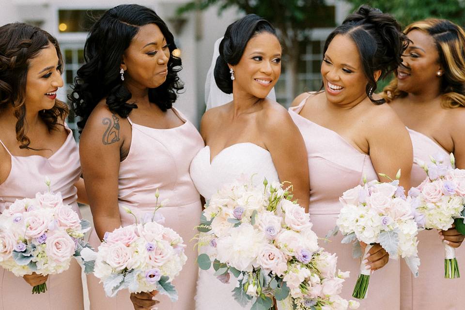 Bride and Bridesmaids