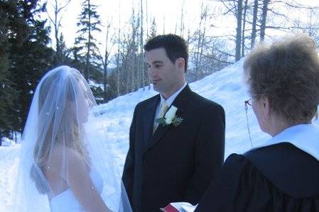 This couple came from Virginia to be wed in the beautiful mountains of Vail, CO.