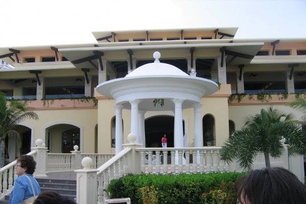 Gazabo overlooking the Caribbean.  Lovely spot for a Mexican Destination wedding.