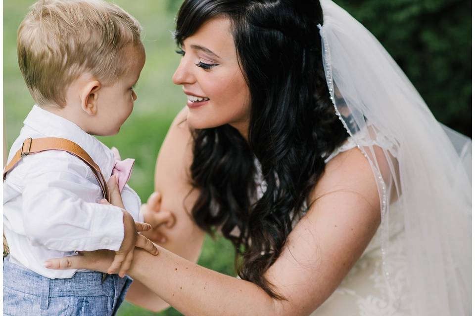 Bride with her son