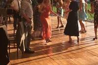 Guests dancing at the tend dance floor