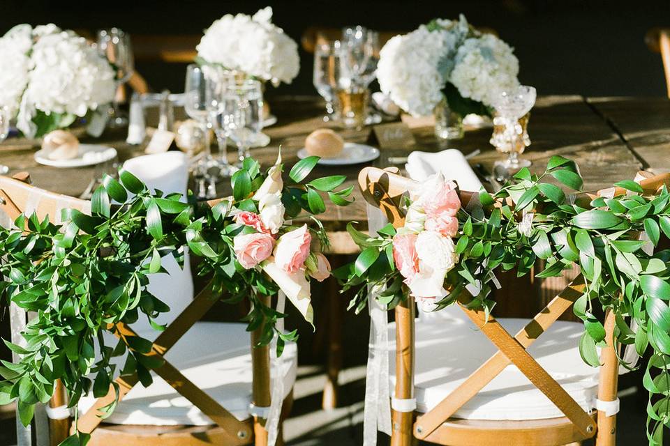 Floral covered chairs