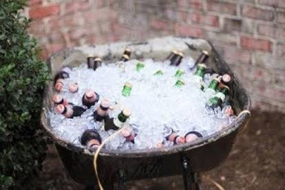 Wheelbarrow drinks display