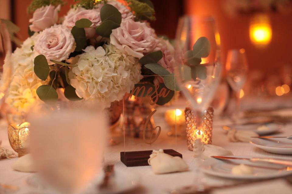 Reception table details