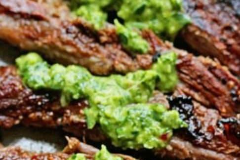 Meat and guacamole