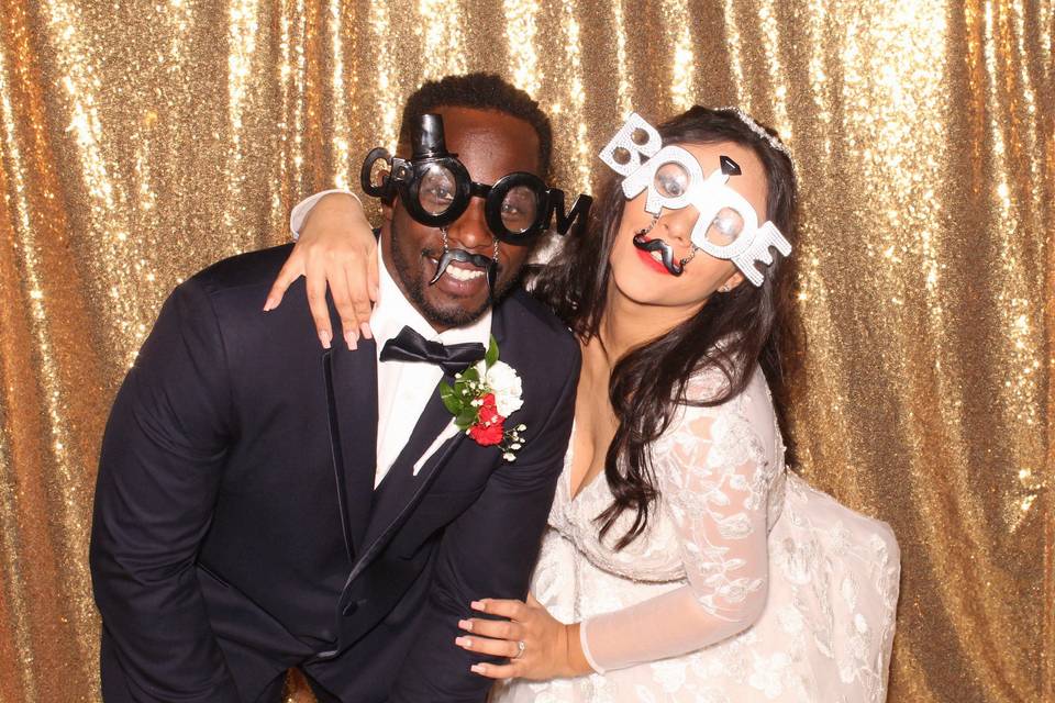 Newlyweds in the photo booth