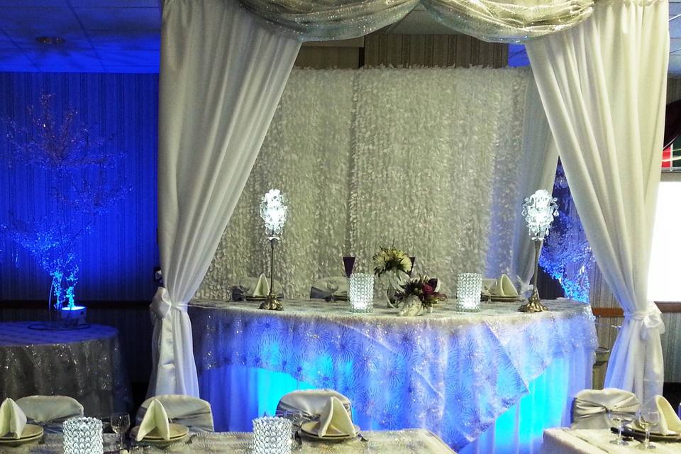 Table Settings - our linens pipe and drape