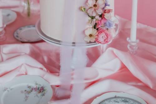 Fresh Flowers with silk ribbon