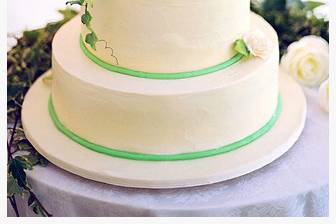 3-tier green wedding cake