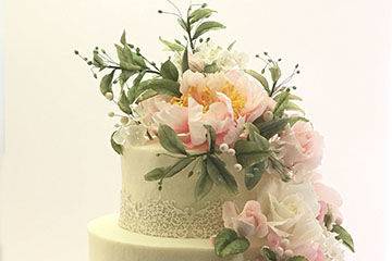 2-tier floral cake