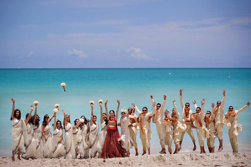 Bridal Party at Beach