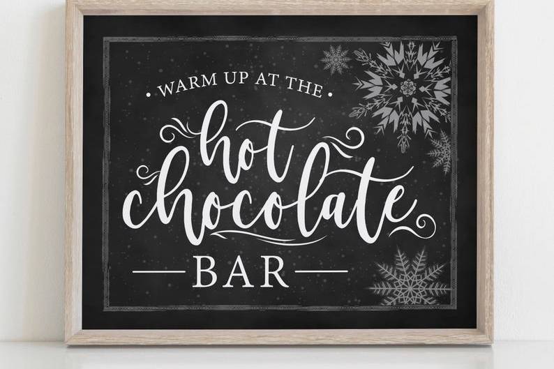 Hot chocolate bar sign