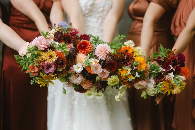 Textural Fall Bridesmaids