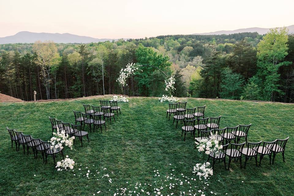 Ceremony with Mountain Views