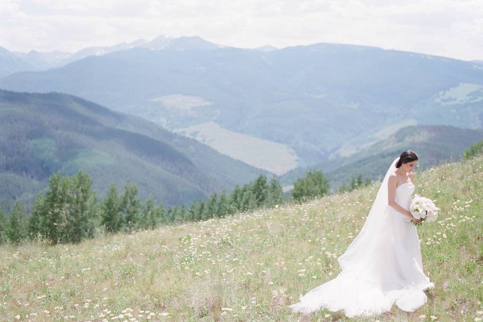 Bride in meadow