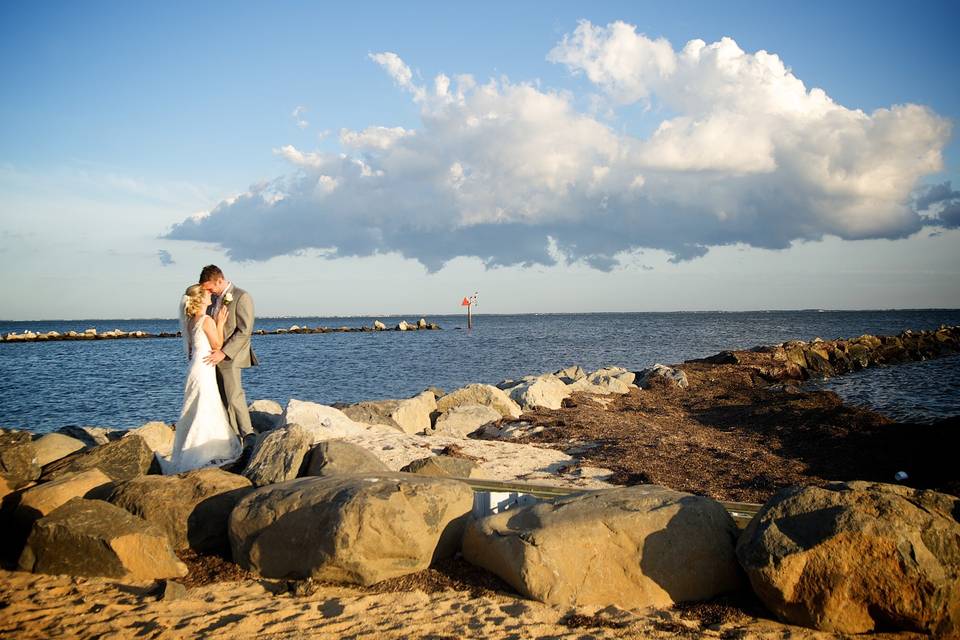 Bridesmaids on the beach