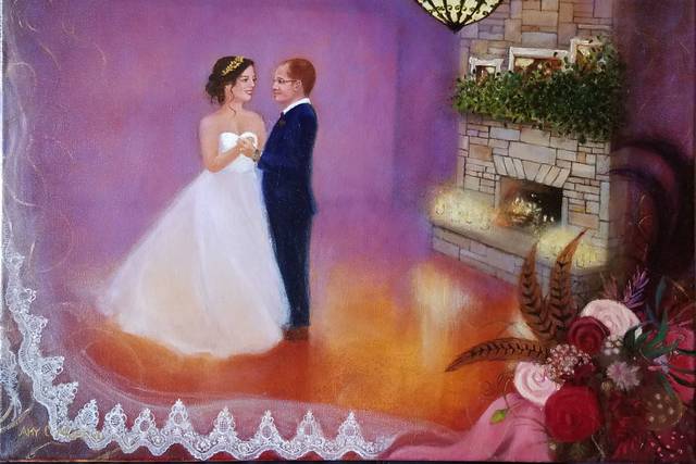 November wedding done in a storybook theme with details of the veil and bouquet on the border as requested by the bride.