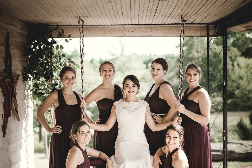 Bride and bridesmaids