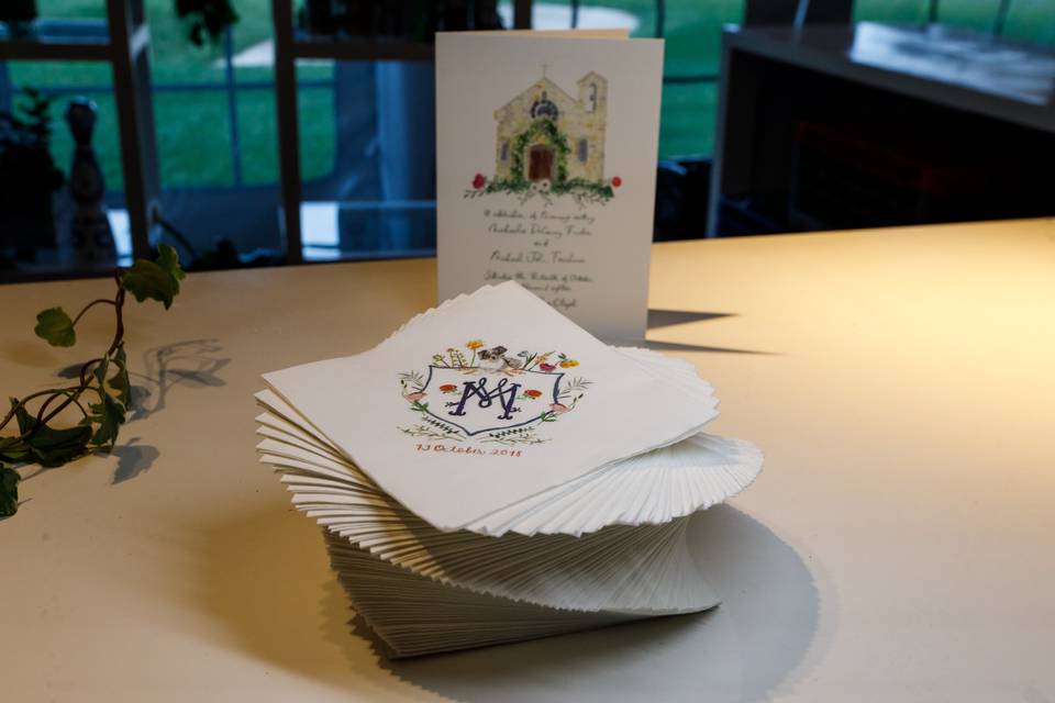 Napkins and invite