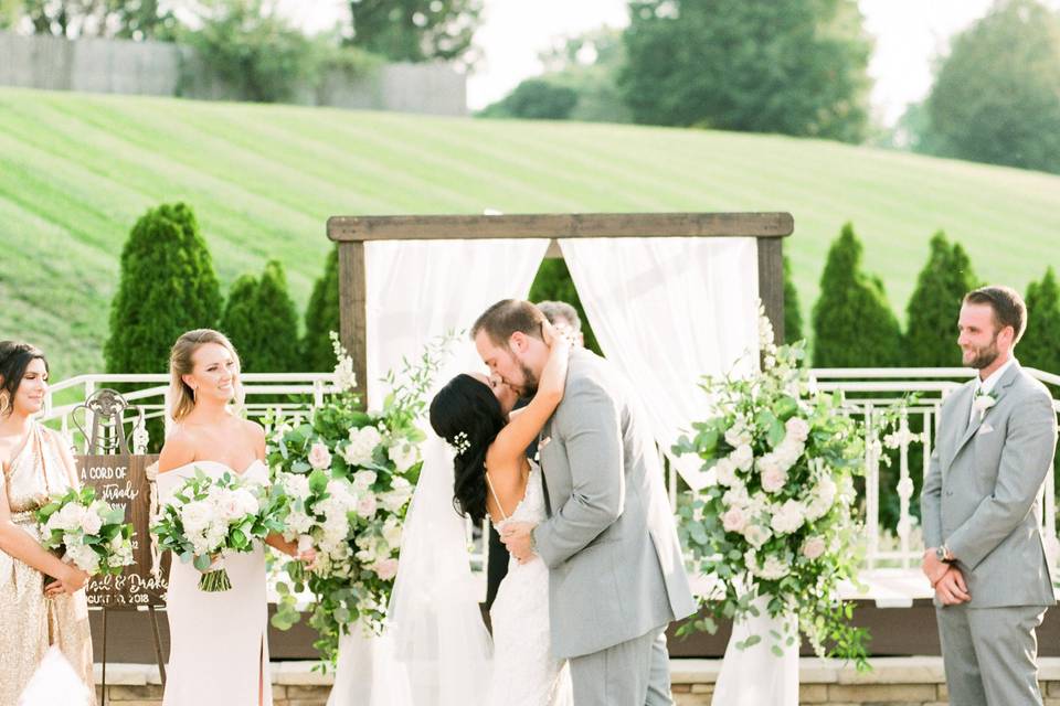 Ceremony in open air chapel