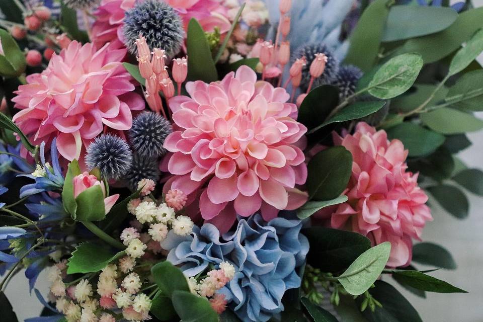 Pink and Blue AFloral Bouquet