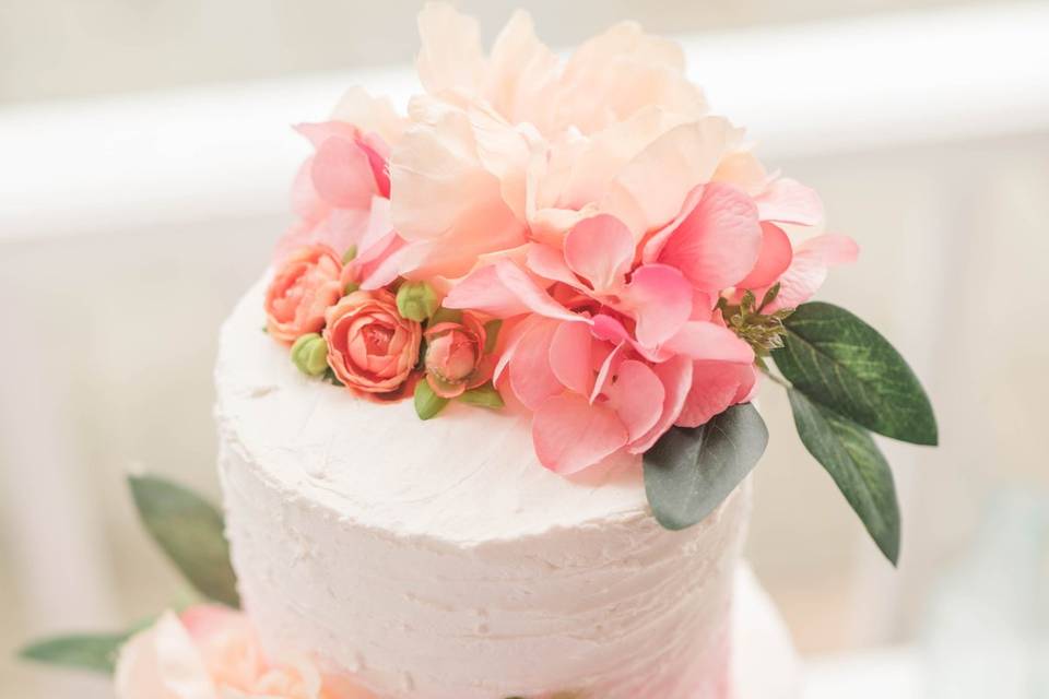 Coral and Peach Cake Florals