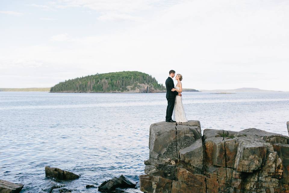 Bar Harbor Maine Coastal Wedding outside of Acadia National Park.