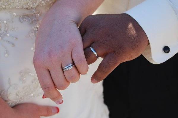 Couple holding hands