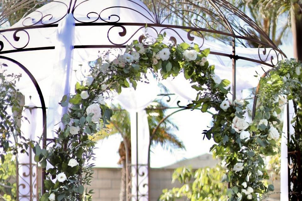 Natural flower arch