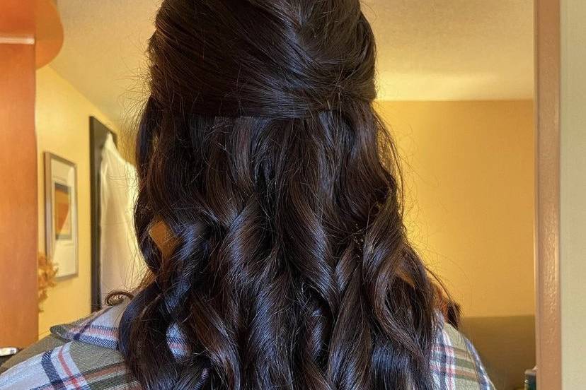 Half-do with curls
