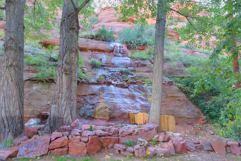 Waterfall at venue