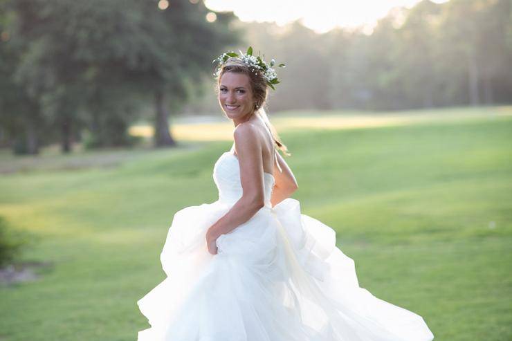 Bride on golf course