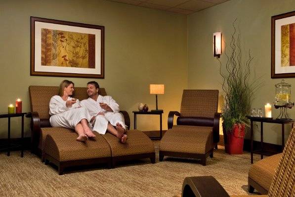 Couple relaxing in the spa