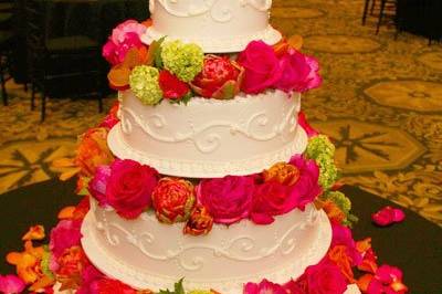 Floral wedding cake