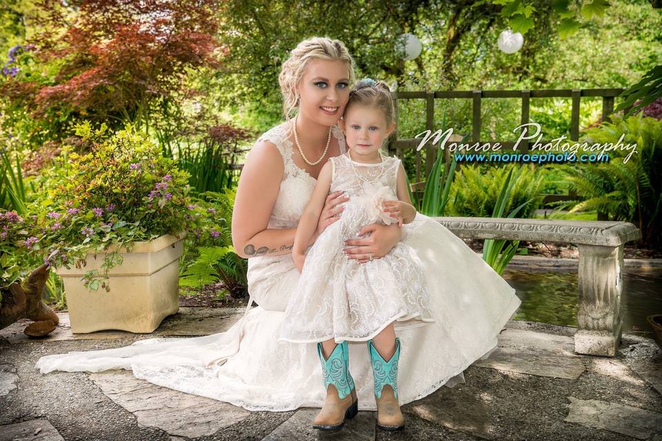 Bride with bridesmaids